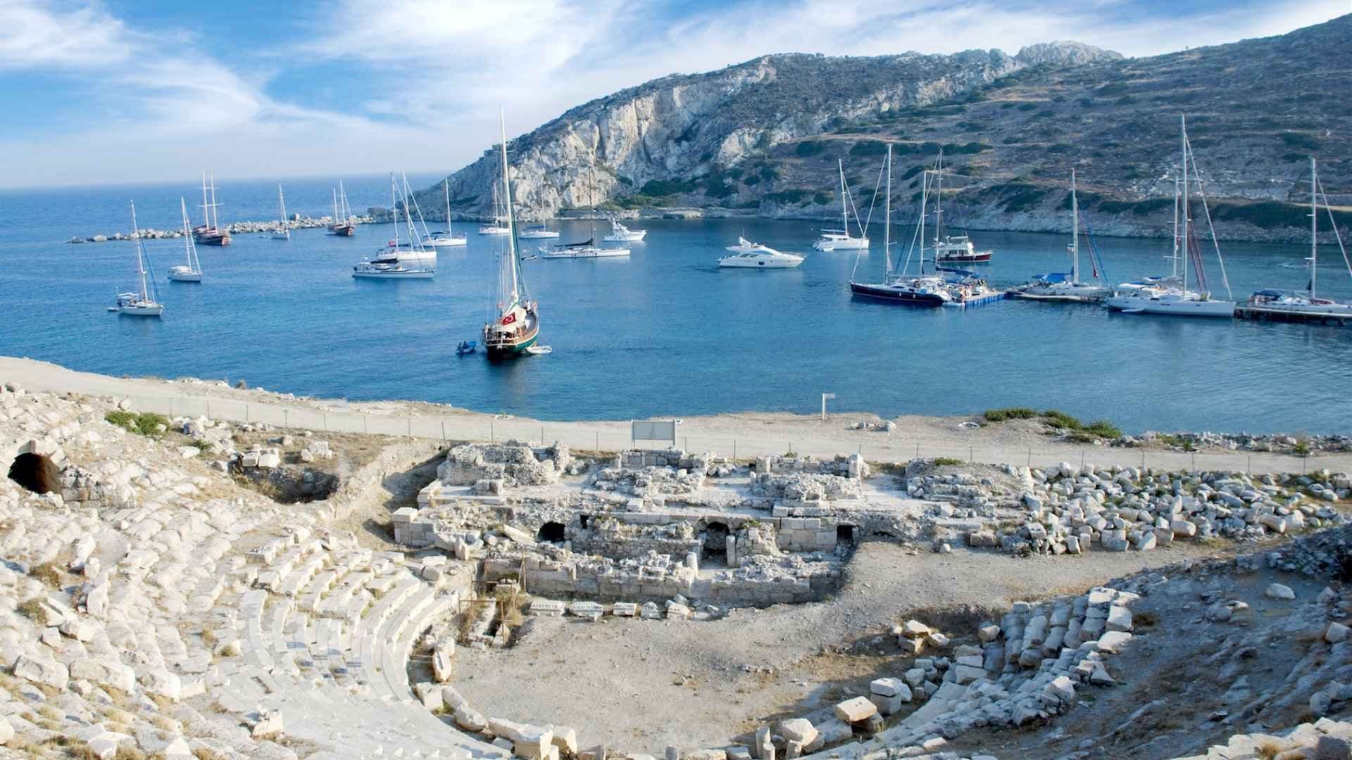 bodrum knidos ampitheatre ruins